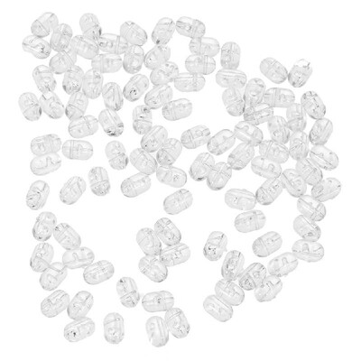 

100PCS Fishing Beads Transparent Double Cross Hole Beads Hard Clear Beads Sets Fishing Lures Hard Lures
