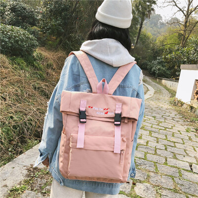 

The ancient feeling girl bag female college students backpack Korean tide high school large capacity simple Joker campus backpack