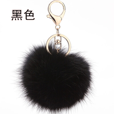 

Rabbit hair ball key ring car with 8 cm plush accessories female key chain cute fur bag pendant lobster clasp