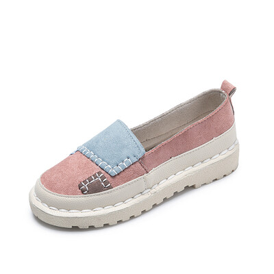 

Single shoe women 2019 spring new sponge cake thick bottom stitching soft shoes Joker Korean students flat doll shoes