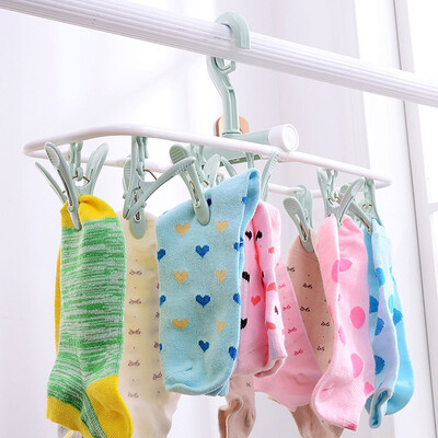 

Toponeto 12 Clip Folding Drying Rack Underwear Socks Clip Multi-functional Clothes Rack