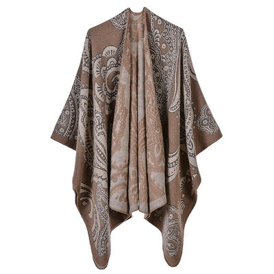 

Fashion Women Poncho Winter Floral Pattern Scarf Cardigan Warm Vintage Shawl Pashmina Outerwear
