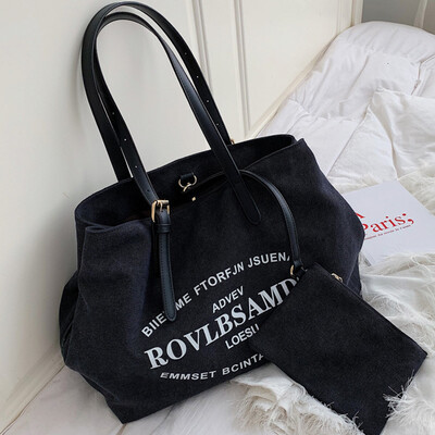 

Foreign gas canvas bag 2019 new Korean version 100 build large capacity single shoulder bag simple fashion Tote bag