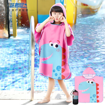 

Banjene childrens bathrobe cloak quick-drying towel bath boy boys&girls hooded swimming towel baby travel beach towel childrens hair hair absorbent soft bathrobe blue dinosaur