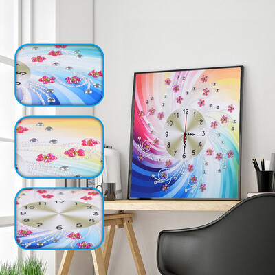 

Siaonvr 5D Special Diamond-Shaped Embroidery Wall Clock DIY Painting Diamond Cross Stitc