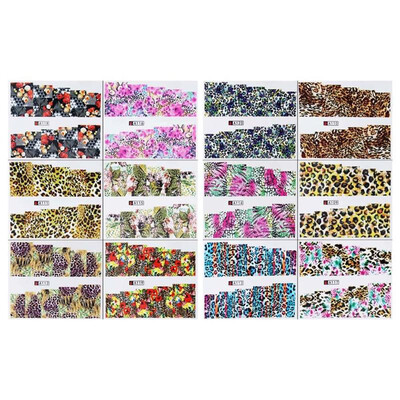 

12pcs Leopard Print Nail Art Water Transfer Stickers Decal DIY Nail Tips
