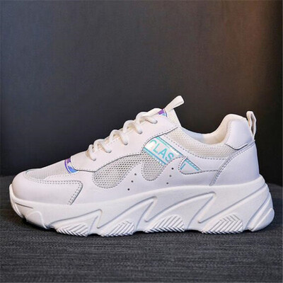 

2019 New Womens Chunky Sneakers Fashion Women Platform Shoes Lace Up White Vulcanize Shoes Womens Female Trainers Dad Shoes W01