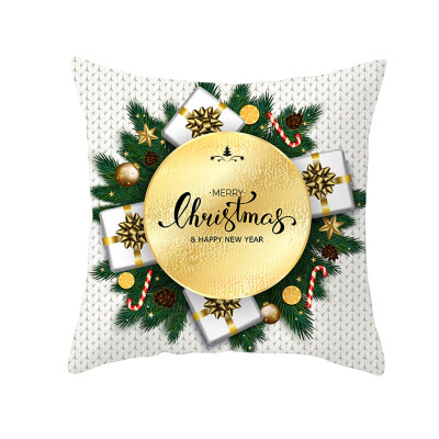 

Siaonvr Christmas Pillow Case Glitter Polyester Sofa Throw Cushion Cover Home Decor