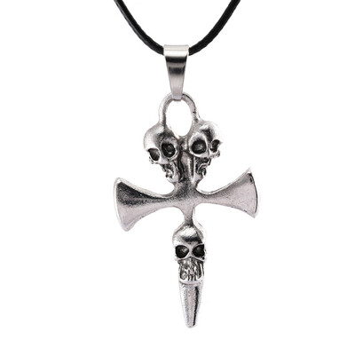 

Punk Style Men Stainless Steel Skull Cross Biker Pendant Necklace Chain Gift