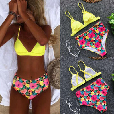 

USSexy Women High Waist Padded Push Up Bathing Suit Swimsuit Swimwear Bikini Set