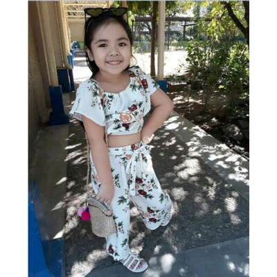 

2pcs Newborn Toddler Baby Girls Floral TopsWide Leg Pants Outfits Set Clothes