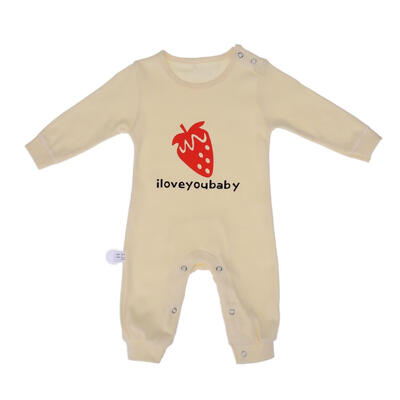 

Baby Infant Cotton Strawberry Printed Boys Girls Long Sleeve Rompers