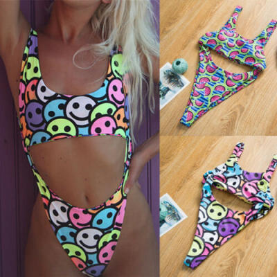 

Women Sexy Bandage Bikini Cut Out One Piece Swimwear Monokini Beachwear Swimsuit