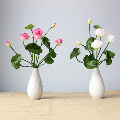 

Zen Mini Artificial Fake Lotus Bud Silk Plastic Flower Wedding Home Floral Decor