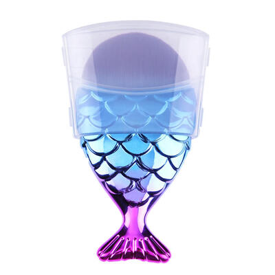 

Fashion 1pc Makeup Brush Gradient Fish-Tail Shape Cosmetic Brush with Cover