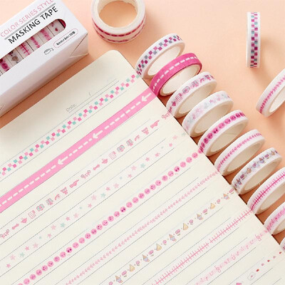 

10 Rolls Washi Tape Set Decorative Masking Tapes Sticky Paper Tape for Bullet Journals DIY Scrapbooking Crafts Gift Wrapping