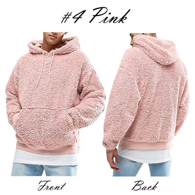 

Mens Warm Hoodie Fluffy Fleece Hooded Jacket Casual Sweatshirt Pullover Coat