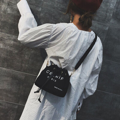 

2018 New Style Fashion Women New Letter Handbag Shoulder Bags Tote Canvas Bucket Messenger Hobo Bag Satchel