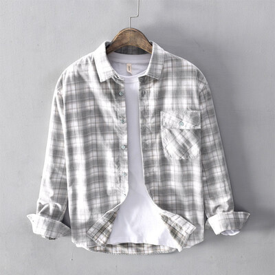 

Mens Shirt New corduroy casual color weaving handsome fashion shirt