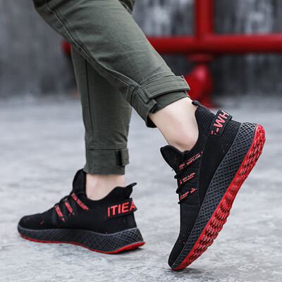 

2019 summer new Korean version of the trend of breathable student canvas shoes boys sports&leisure running shoes flying woven shoes