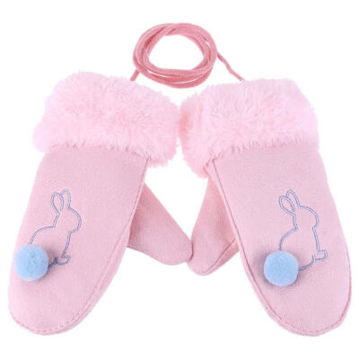 

Cute Children Boys Girls Winter Warm Cartoon Print Velvet Casual Gloves