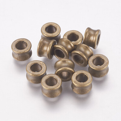 

Tibetan Silver European Beads Large Hole Beads Tube Lead Free & Cadmium Free Antique Bronze 8x55mm Hole 45mm