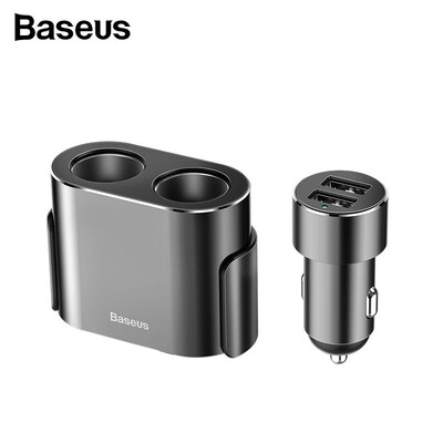 

Baseus one to two fast charge cigarette lighter for car 80W 31A dual USB car charger for iphone