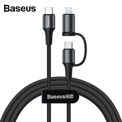 

Baseus twins 2 in 1 cable for iphone Huawei Type-C to Type-C&ip data cable for mobile tablets