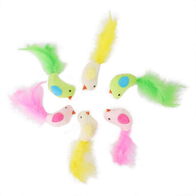 

Greensen 6 pcs Colorful Pet Kitten Cat Feather Toy Bird Interactive Training Cats Toys