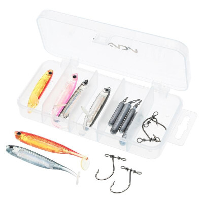 

Lixada 15PCS Fishing Set Soft Fishing Swimbait Lures Baits Carbon Steel Hooks Sinkers Set Kit Fishing Accessories Tackles Box