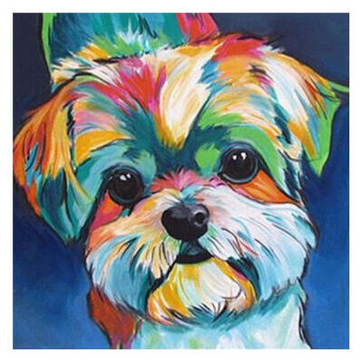 

5D DIY Diamond Painting Lovely Colorful Dog Cross Stitch Embroidery Mosaic