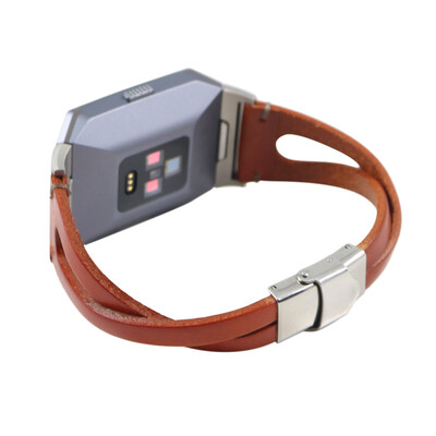 

〖Follure〗Replacement Leather Wristband Band Strap Bracelet For Fitbit Ionic BK