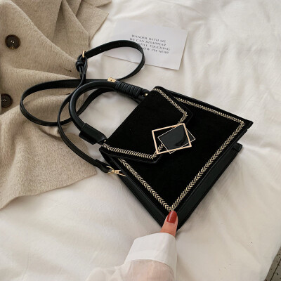 

Texture frosted small bag fashion retro geometric small square bag new 2019ins womens small fresh Messenger bag