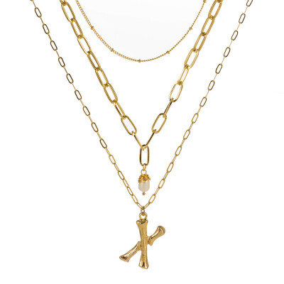 

natural freshwater pearl A-Z 26 Initial Pendant Letter Necklace For Women Gold Letter Wholesale Jewelry Gift for Love Friends