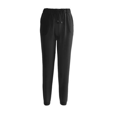 

OL Chiffon Mid Waist Harem Pants Women Elastic Drawstring Casual Trousers