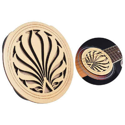 

Guitar Wooden Soundhole Sound Hole Cover Block Feedback Buffer Spruce Wood for EQ Acoustic Folk Guitars