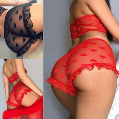 

US Women Mesh Lingerie Shorts Nightwear Underwear Sleepwear Fishnet Babydoll Set