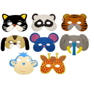 

FUNNYBUNNY Foam Animal Masks Assorted Designs One Dozen Mask Masquerade Masks Halloween Upper Half Face Animal