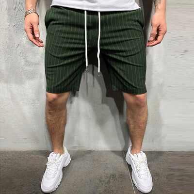 

Tailored Mens Casual Joggers Striped Patchwork Pocket Drawstring Short Pants Trouser