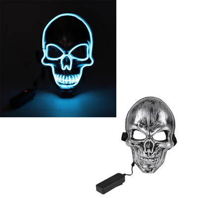 

Halloween EL Wire Light Up Mask Scary Skull Shaped Mask For Adult Halloween Party Cosplay Costume Supplies