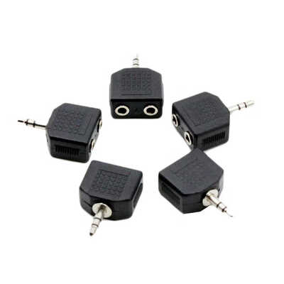 

Durable ABS 35mm Y Splitter 1 Male Plug to 2 35mm Jack Female Socket Adapter Audio Microphone Mic Connector
