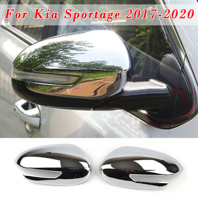 

2pcs Chrome Door Side Rearview Mirror Decor Sticker Cover For Kia Sportage 17-20