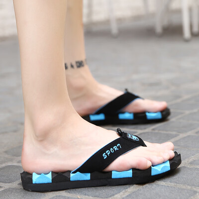 

Summer tide shoes slippers mens sandals clip feet tide mens shoes Korean version of non-slip personality beach shoes summer flip
