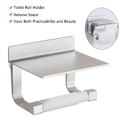 

Toilet Paper Holder Bathroom Aluminum Toilet Roll Bracket Wall Mount Tissue Rack