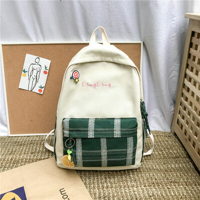 

Ins Wind Backpack Female College Students Backpack Korean High School Girls Backpack Campus Joker Simple Tide