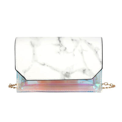 

Transparent Marble Messenger Bags PVC Leather Women Crossbody Shoulder Bags