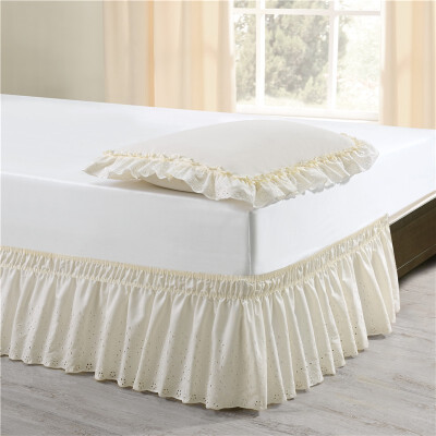 

SUPIN Three Fabric Wrap Around Eyelet Bed Skirts Elastic Eyelet Dust Ruffles Easy on Easy off 14 inch Drop7706