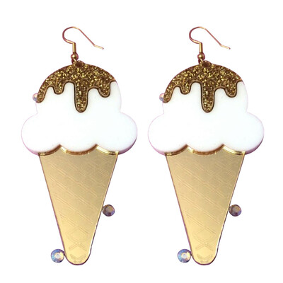 

Cute Ice Cream Food Painted Alloy Lovely Evening Prom Lady Hook Earrings SKY