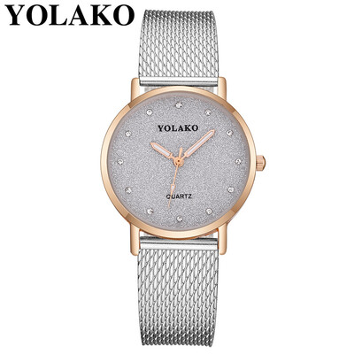 

YOLAKO Women Watches reloj mujer Quartz Stainless Steel Band Mesh Magnet Buckle Starry Sky Analog Wrist Watch zegarek damski 533