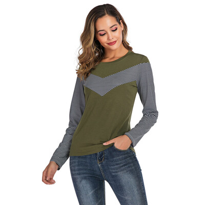

Starmoon Women Casual Stripe Print Blouse Long Sleeve Shirt Round Neck Pullover Tops